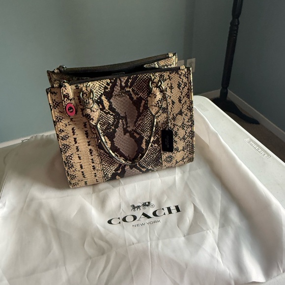 Coach Snake Print Satchel - Three Compartments EUC - Picture 14 of 16
